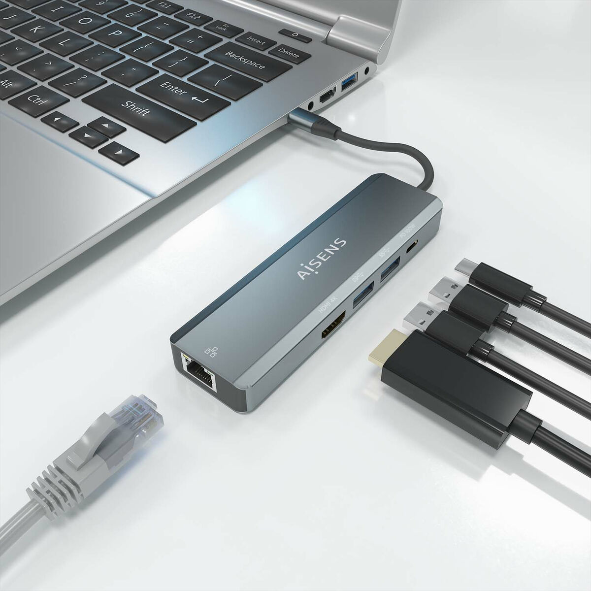 Hub USB Aisens ASUC-5P011-GR Grijs